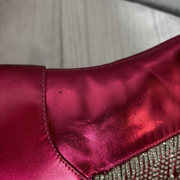 Chase & Chloe Women's Western Mid Calf Boots Cowgirl Size 7.5 Fuchsia Metallic - Picture 15 of 15